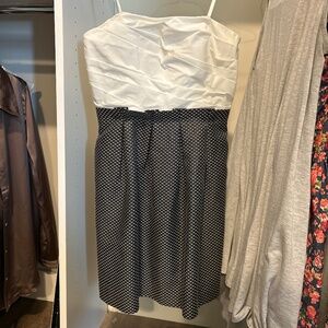 Strapless black and white dress